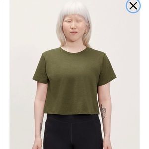 NWT Girlfriend Fern Cupro Crop Tee